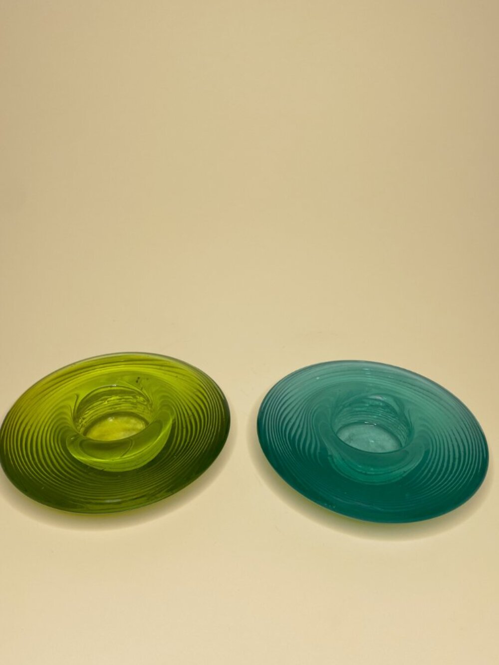 Vintage Mid-Century Ribbed Glass Tealight Holders